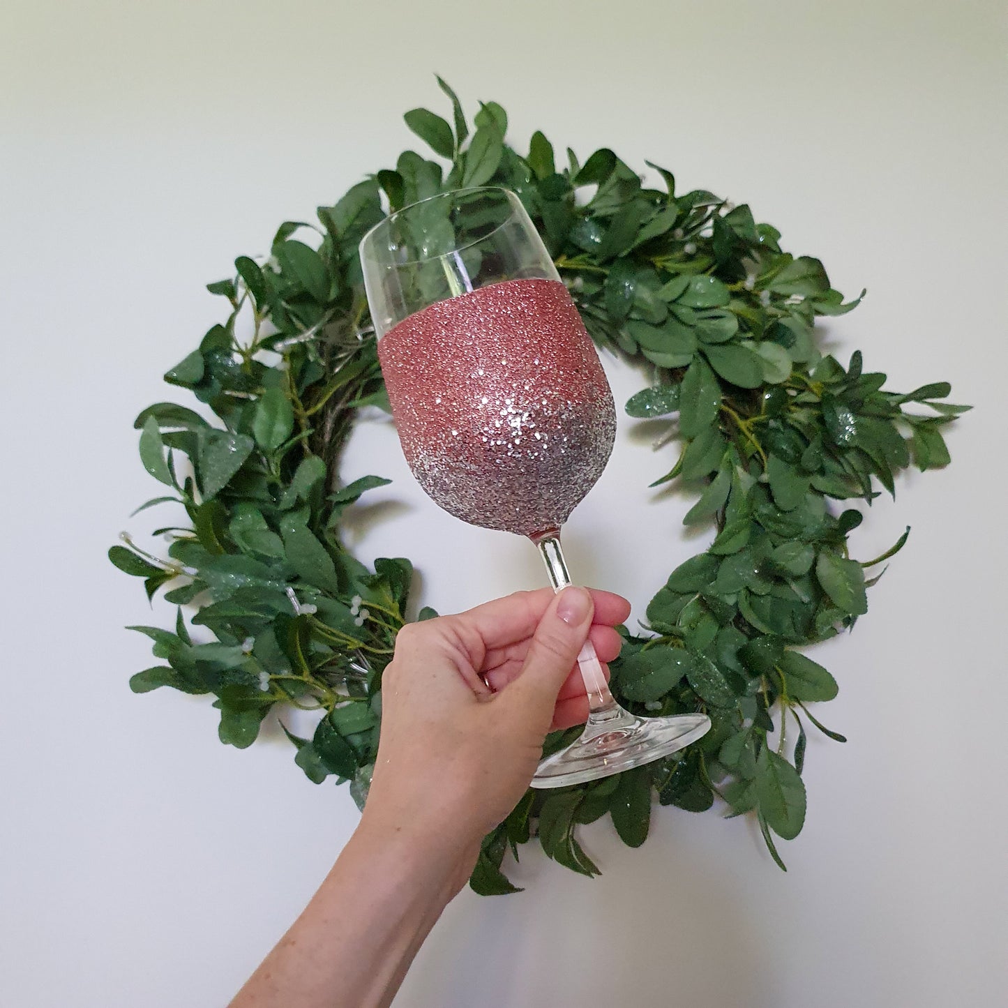 Rose gold & silver wine glass