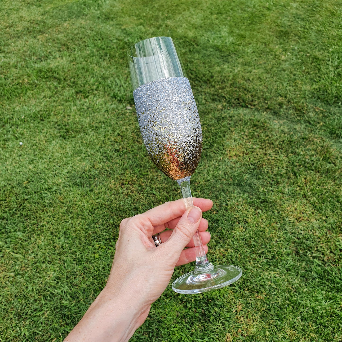 Silver & gold champagne flute