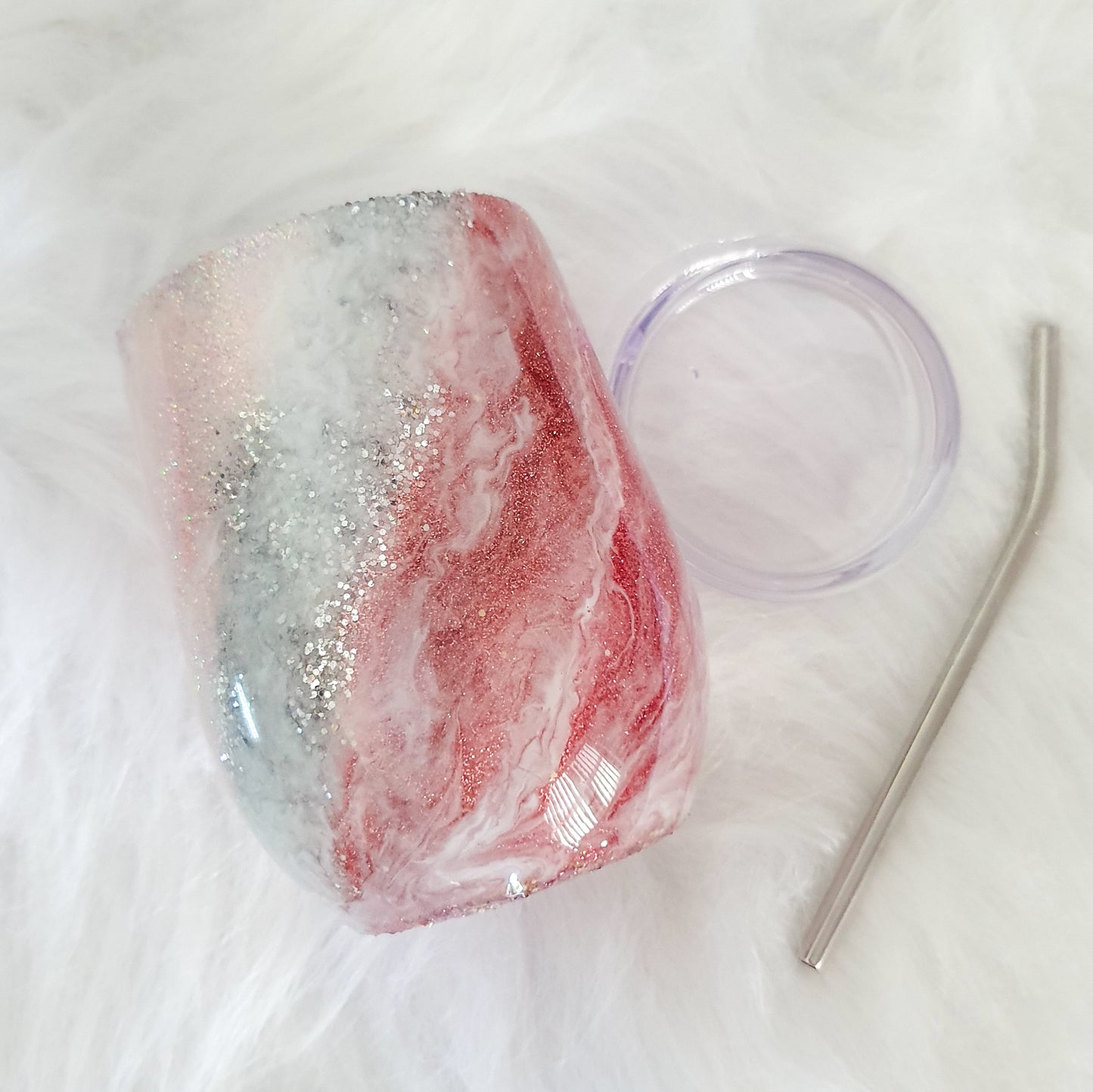 Rose gold milky way wine tumbler