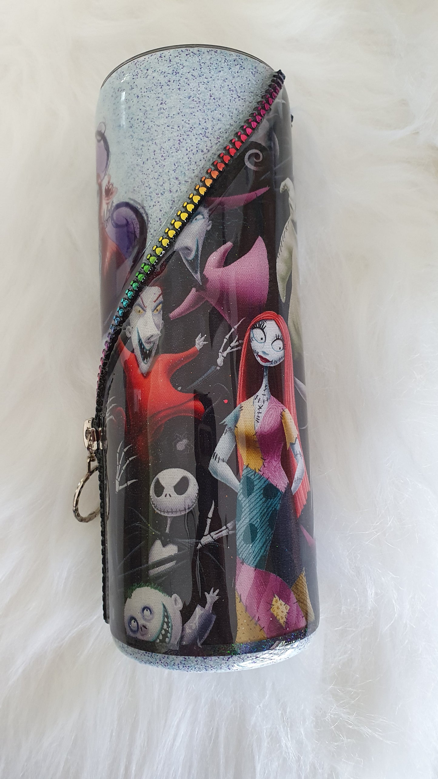 Halloween fabric zipper tumbler