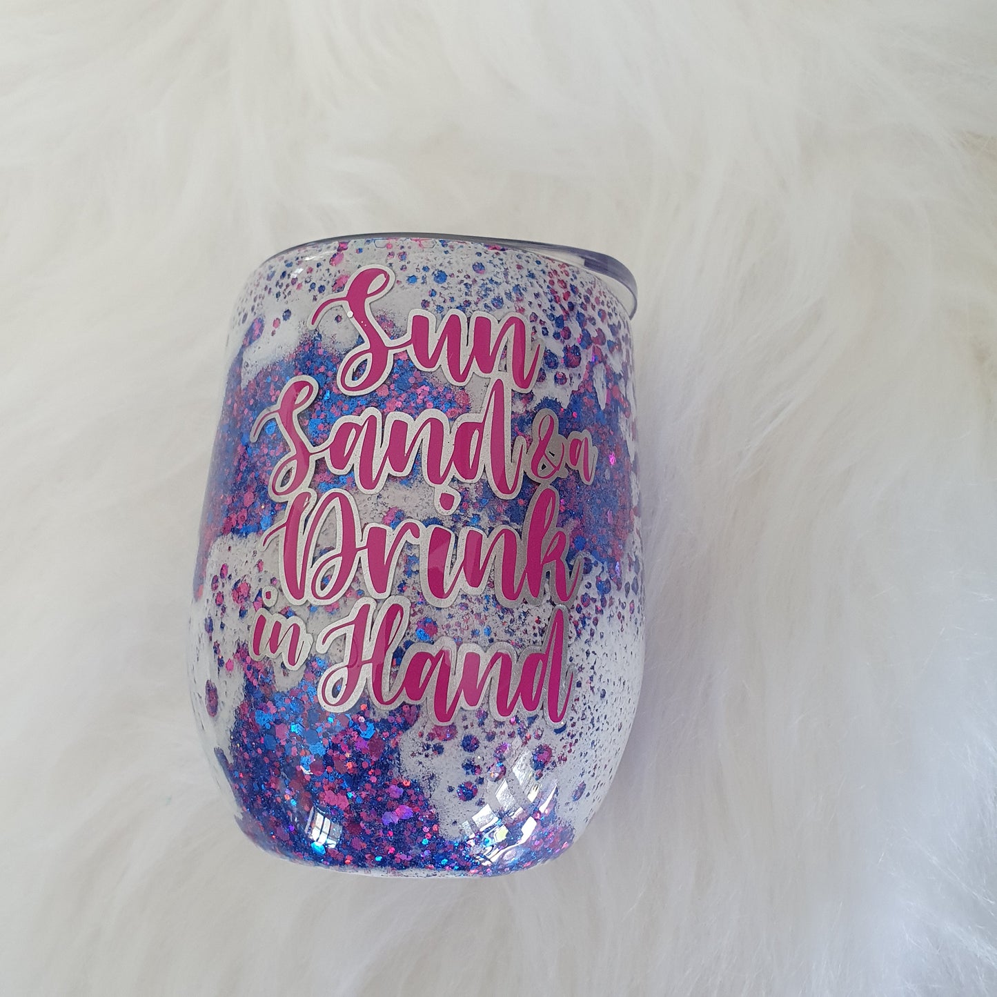 Sun & sand powerwash wine tumbler