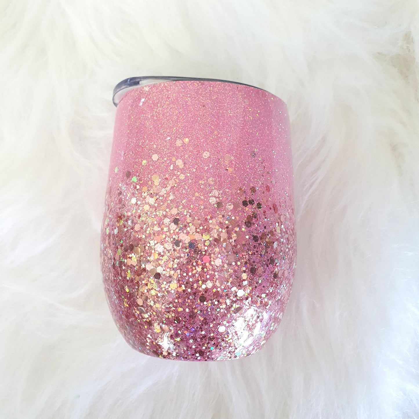 Pink on pink ombrè wine tumbler