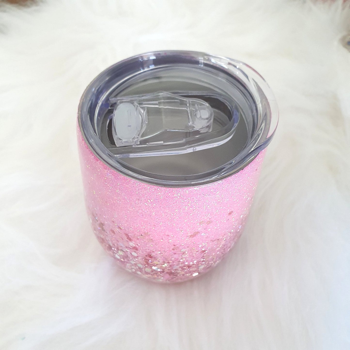 Pink on pink ombrè wine tumbler