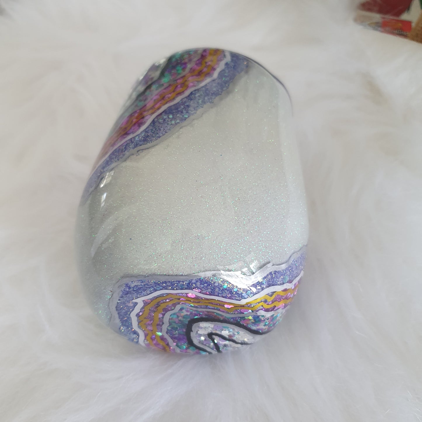 White Geode wine tumbler