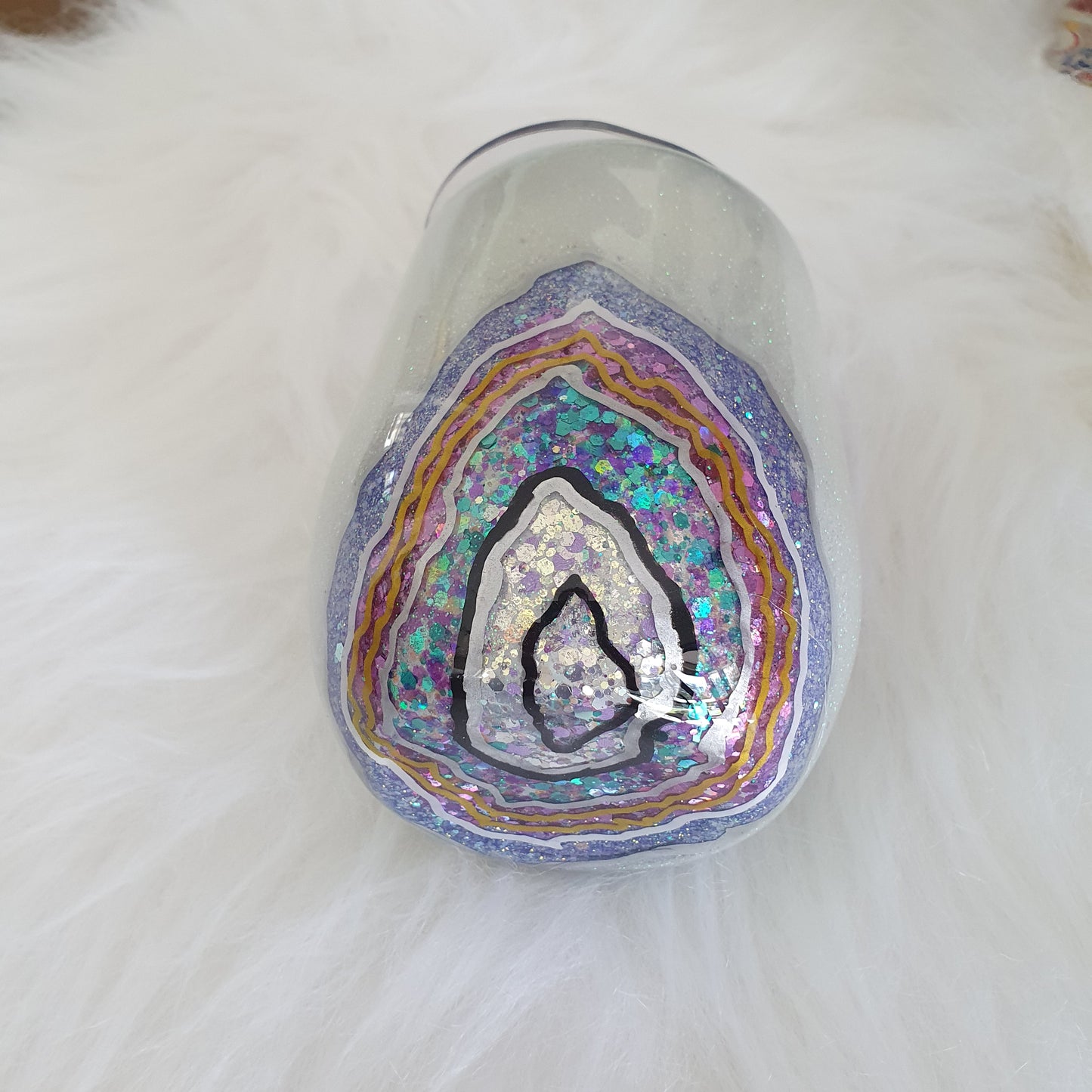 White Geode wine tumbler