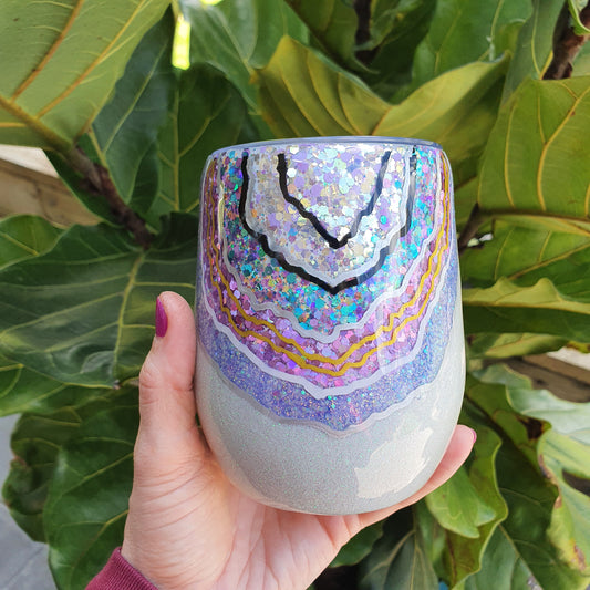 White Geode wine tumbler